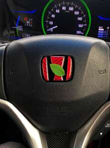 一套適用於思域crv雅閣xrv飛度改裝碳纖維方向盤標誌貼車標凹槽貼 - 紅色 - 查看 1