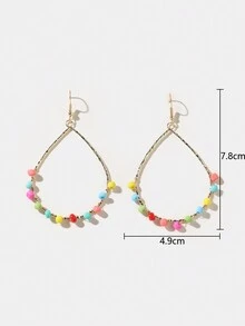 1 Pair Of Fashionable And Popular Hand-woven Multi-color Rice Beads Drop Drop Earrings - Multicolor - View 4