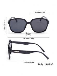 1 件装女士黑色超大方形镜框复古时尚 PC 时尚眼镜适合日常通勤和