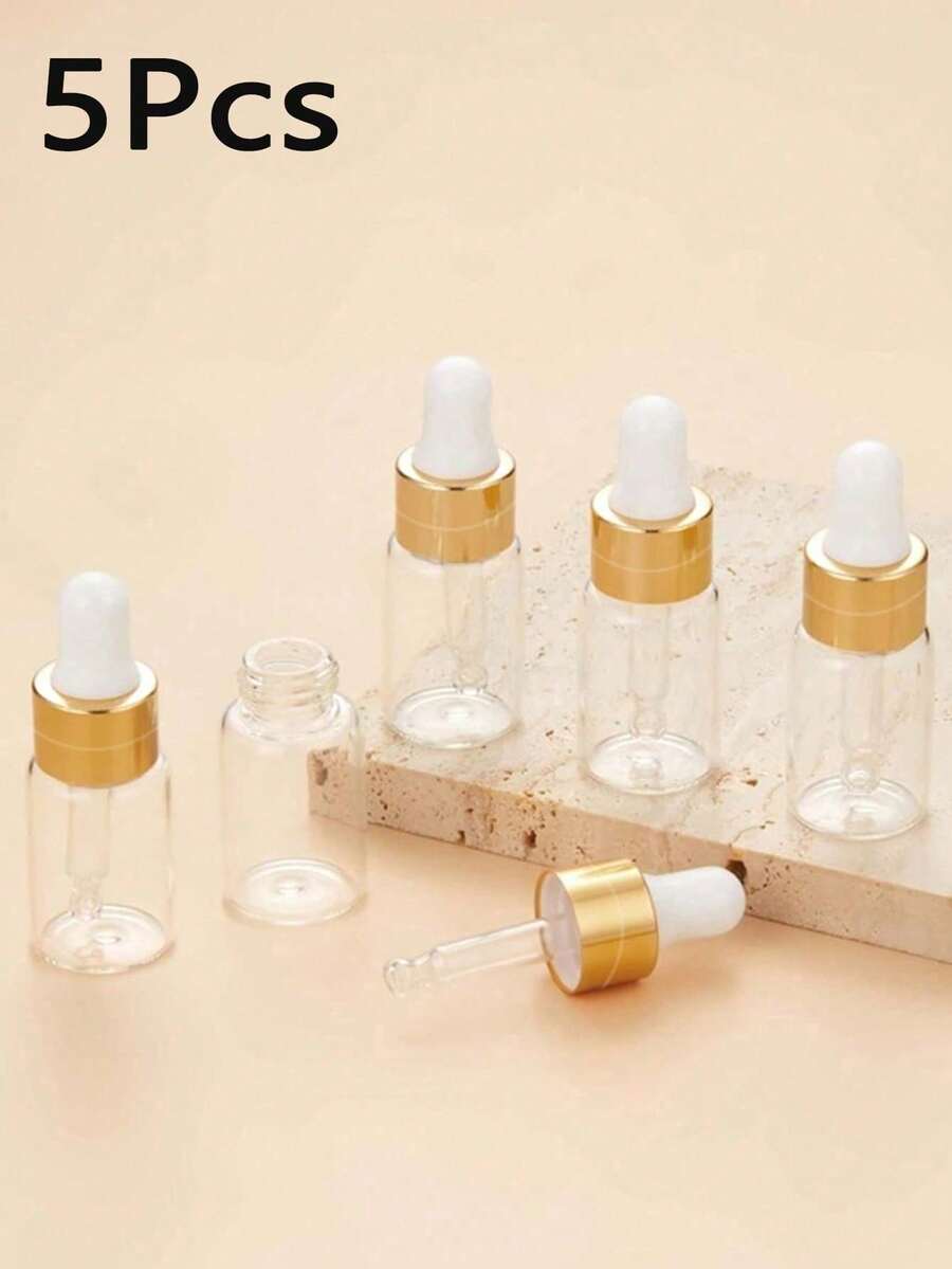 5 cái 5ML Ly Ống nhỏ giọt , Trống Trong suốt Máy Phân phối Thùng đựng hàng Cho du lịch Kích thước Mỹ phẩm , Trống Mỹ phẩm Có thể Nạp lại Du lịch Hộp đựng Nhựa Xịt dưỡng tóc Chai Bình xịt Đối với Nước hoa Chăm sóc da Trang điểm - Vàng - Xem 1