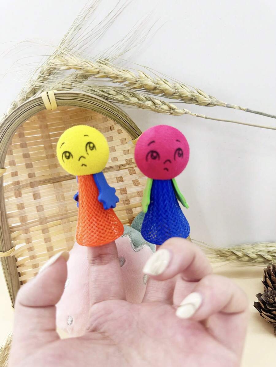 2 Piezas Juguete De Muñeco Saltarín De Expresión De Duende De Resorte, Presionado A Mano De Colores Aleatorios - Multicolor - Ver 1