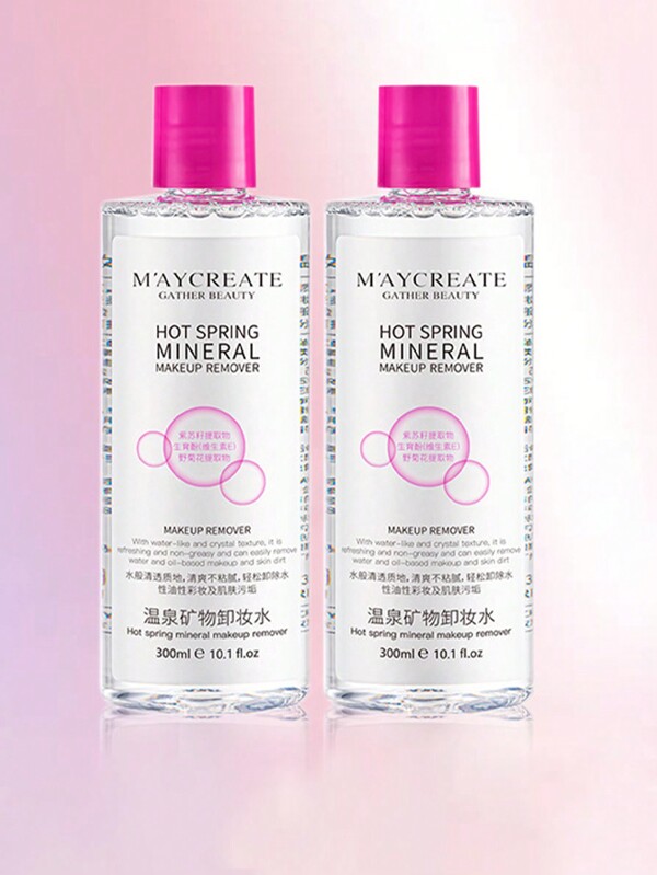 1 Bottle 300ml Sensitive Skin Gentle & Non-irritating Thermal Spring Makeup Remover For Face, Eyes And Lips