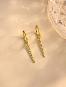 1對女士優雅吊墜耳環s925純銀精細女士珠寶禮物派對禮品 - 白色 - 查看 7