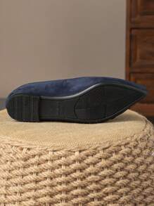 女款優雅尖頭平底鞋,適合通勤、工作、秋季、海軍藍 - 藏蓝色 - 查看 7