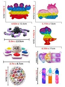 35入組隨機顏色青少年減壓玩具套裝,流行成人玩具,成人派對小禮物 - 彩色 - 查看 5