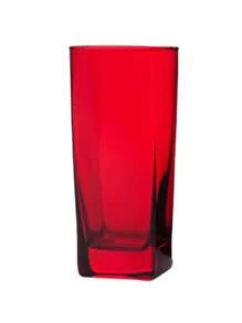 Glass Cup 320ml Square Bali Set Of 6 Red Luxury - Đỏ - Xem 4