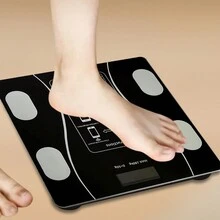 Electronic Body Weight Scale With Body Fat Analyzer, Health Measurement Tool - Black - View 4