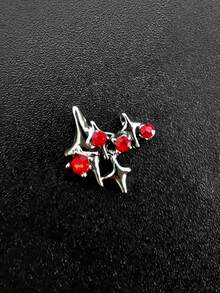 10 件合金和水钻 3D 星形金属装饰物，适用于指甲、手指或脚趾