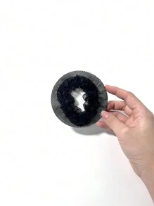 4 件裝舞蹈用鬆緊帶黑色網狀髮網,隱形,適合船員髮髻髮型 - 黑色 - 查看 4