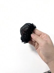 4 件裝舞蹈用鬆緊帶黑色網狀髮網,隱形,適合船員髮髻髮型 - 黑色 - 查看 5