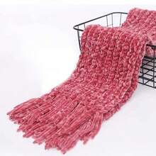 1 Miếng 100g Dệt thủ công Chenille Sợi Đối với DIY Nhung Chăn , Khăn quàng cổ Hoặc Nước đá Sợi - Màu xám đen - Xem 6