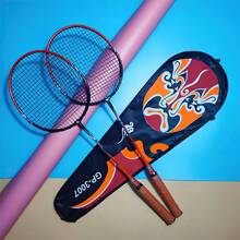 1對新款式鐵合金一體成型羽毛球拍,適用於成人和學生訓練,有3種顏色可選 - 橘色 - 查看 2