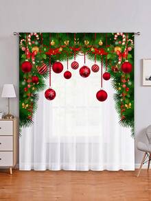 1pc New Green Leaf Border Balloon Decoration Rod Through Tulle Curtain For Home - Multicolor - View 5