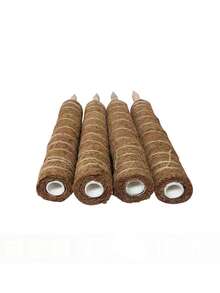 1pc -Friendly Natural Cocopeat Plant Climbing Pole, With PVC Inner Core For Extending Coconut Palm Stick For Garden Plant Support - Brown - View 6