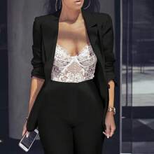 Conjunto 2pzs Traje Sastre Formal Para Mujer/blazer+pantalón - Negro - Ver 3