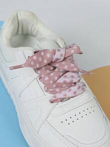 Fashionable Pink Round Polka Dot Shoelaces Shoe Accessory - Pink - View 2