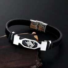 1 pulseira com 12 signos do zodíaco em aço inoxidável, ideal para uso diário masculino