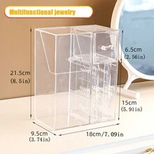 1 Miếng Acrylic Đa dụng Cọ trang điểm Chống bụi Trong suốt Mỹ phẩm Loại vỏ , Cọ lông mày Làm đẹp Chải Hộp trữ - Hồng - Xem 8