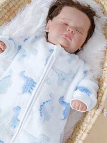 momscare 1入厚絨睡袋,帶拉鍊,男女寶寶通用,冬季保暖