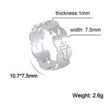 1件女性不銹鋼可調節動物包裹開放式戒指,情人節時尚日常配飾,周年紀念禮物
