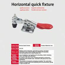 2 Piezas Abrazadera Horizontal De Agarre Rápido Para Carpintería Y Fijación, Herramienta De Abrazadera De Agarre Rápido - Plateado - Ver 5