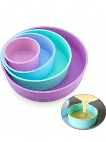 1入組矽膠圓形烤模蛋糕矽膠烤盤,現代極簡風焗爐烘焙工具,耐高溫且易於清潔 - 紫色 - 查看 1