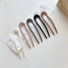 5入組u型髮夾,簡單實用的日常髮式工具,可做成包子頭、法式扭髮或夾髮造型,適用於女性 - 彩色 - 查看 3