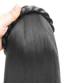 20 Inch Dài Sợi tổng hợp Chất xơ Chất liệu Bện Băng đô cài tóc Tóc giả , Thích hợp Đối với Mặc hàng ngày - màu đen - Xem 5