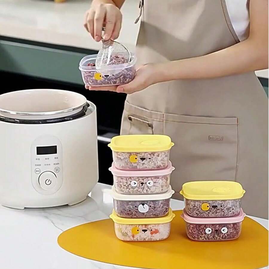 Mô hình Cartoon Trong suốt Hộp cơm trưa - trắng - Xem 1