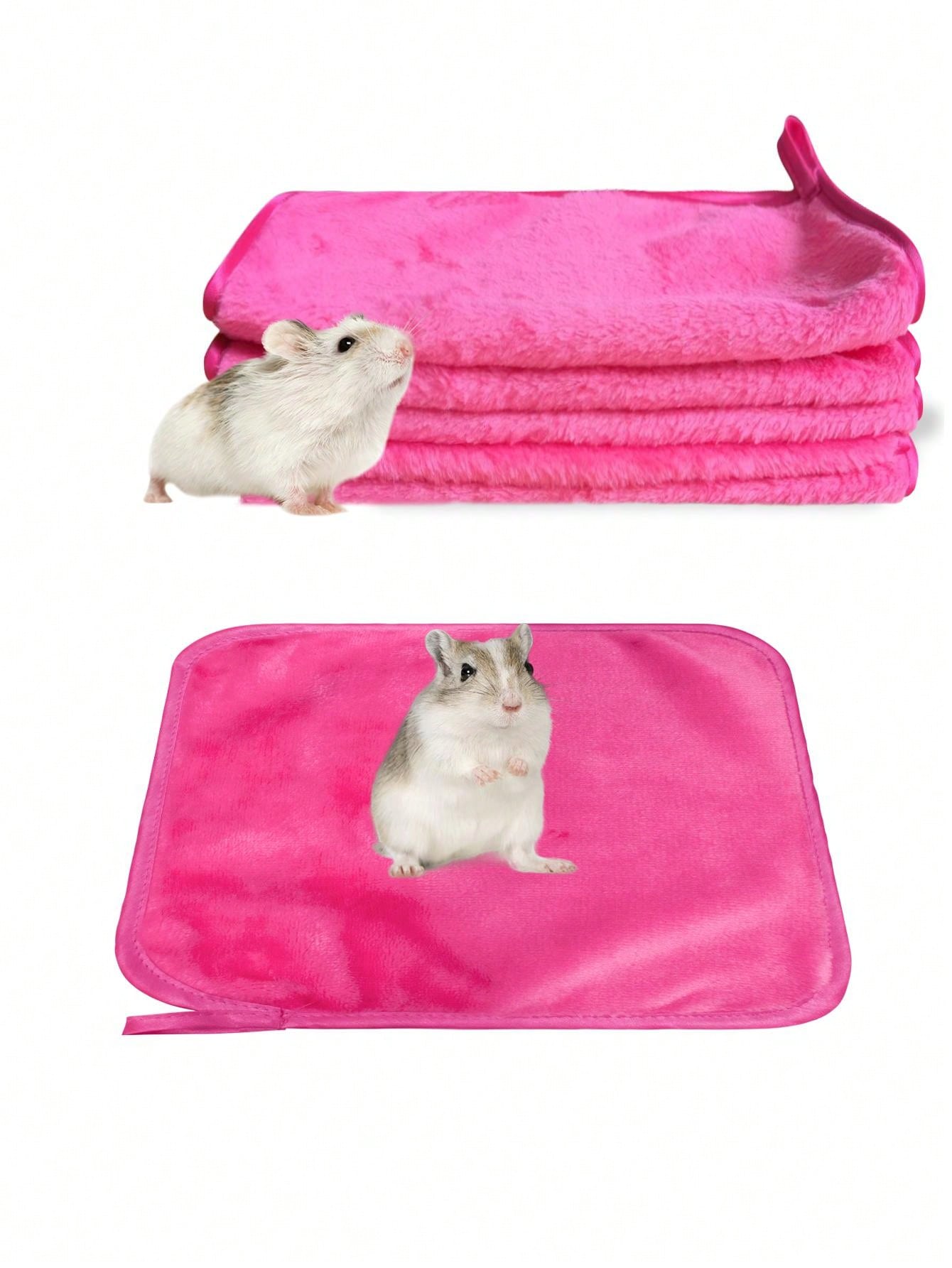 Image showcasing 5 Pieces Guinea Pigs Blankets Hamster Fleece Cage Liners Coral Fleece ...