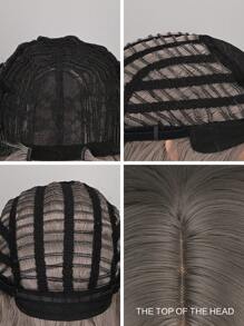 28inch Long Grey Wave Curly Wig - Grey - View 6