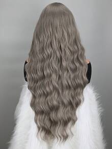 28inch Long Grey Wave Curly Wig - Grey - View 4