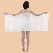 1 件壓縮一次性浴巾,加厚加大,不掉毛,便攜旅行、出差、飯店使用 - 白色 - 查看 1