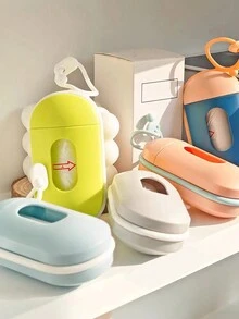 1pc Pink Pet Waste Bag Dispenser Set With Garbage Bag And Trash Bin For Dogs' Waste Cleaning - Pink - View 8