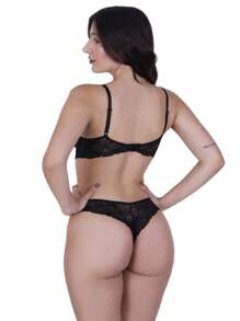 Women Bra & Panty Sets - 黑色 - 查看 2