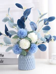 1個帶有水紋紋理霧面質感的塑料花瓶,客廳家居裝飾,假花擺設,家居裝飾小禮物(不含花卉)