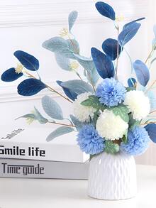 1個帶有水紋紋理霧面質感的塑料花瓶,客廳家居裝飾,假花擺設,家居裝飾小禮物(不含花卉)