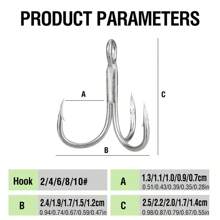 10Pcs High Carbon Steel Treble Hooks 2# 4# 6# 8# 10# Silver Fishing Tackle with Barbed Anchor Lure Fishing Accessories