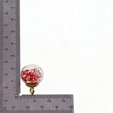 10 件裝 21*16 乾燥花玻璃和水晶球吊墜適用於耳環、項鍊 Diy 珠寶製作 - 10pcs 多彩混色 - 查看 6