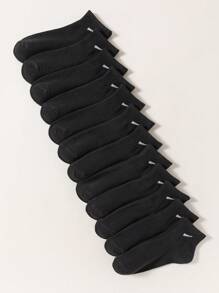 2/5/10/12/15/20 Pairs Of Men's Casual Ankle Socks, Black, Simple Design, Versatile, For Gym - Black - View 1