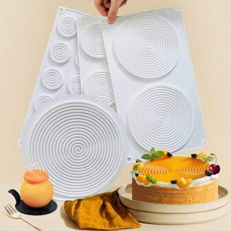 Hål Spiral 3D Form Silikon Bakplåtspanna Mångsidig Mousse Choklad Gelé Och Godis Formar Idealisk För Bakverk Och Fondant Dekorerar Hållbar Och Flexibel Kakform För DIY Bageri Köksprylar Och Tillbehör