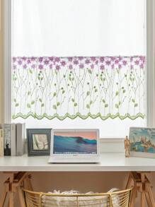 1pc Short Curtain Embroidered Gauze Curtains And Curtains - Multicolor - View 2