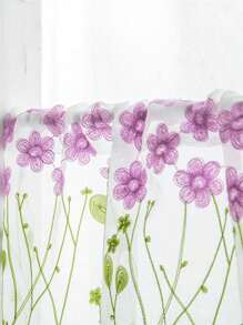 1pc Short Curtain Embroidered Gauze Curtains And Curtains - Multicolor - View 6