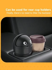 1pc Car Door Hanging Trash Can Passenger Mini Garbage Bin For Car Storage Box - Black - View 8