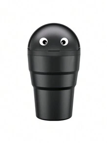1pc Car Door Hanging Trash Can Passenger Mini Garbage Bin For Car Storage Box - Black - View 3