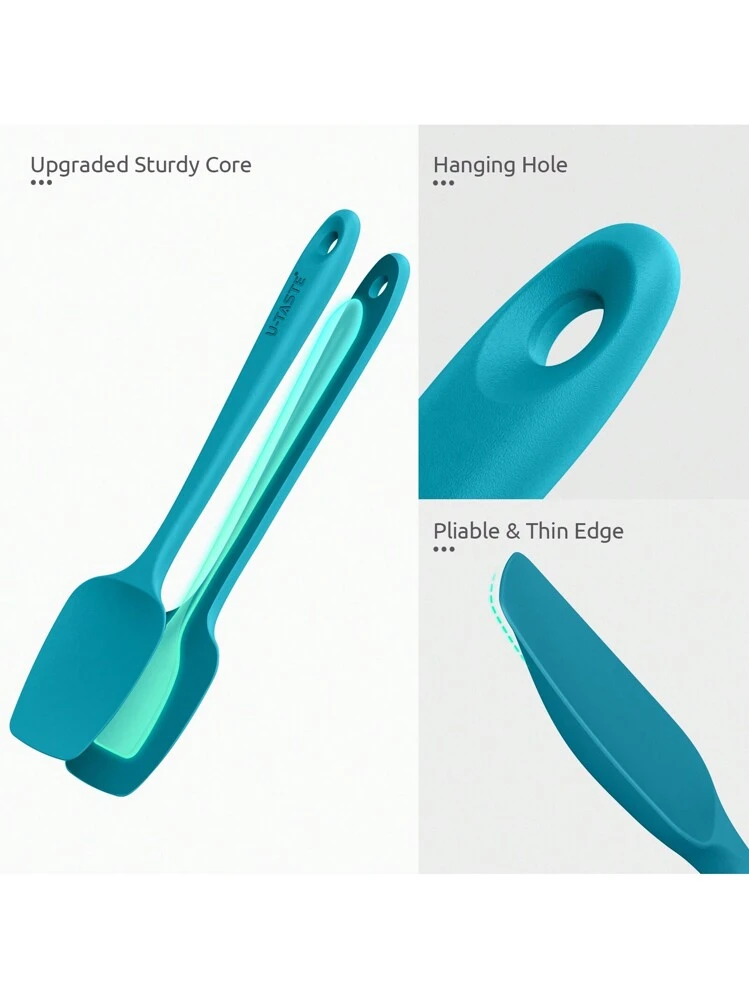 35.6cm Grande Spatola Flessibile Silicone: U-Taste 315℃ Resistente al Calore Leccapentola di Gomma Raschietto Antiaderente, Utensile da Cucina per Miscelazione Raschiare (Acqua Cielo