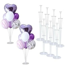 23pcs Plastic Balloon Stand Set, Transparent Table Desktop Balloon Holder With Balloon Sticks & Balloon Cups & Balloon Base for Birthday Party - Clear - View 1