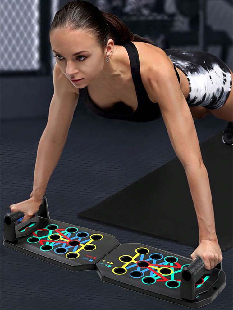 Tavola Push Up Pieghevole Multifunzione – Attrezzo Per Flessioni Con Sistema A Colori (Petto, Spalle, Tricipiti) – Portatile Per Casa E Palestra - 5