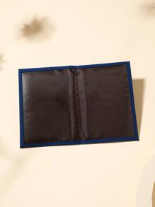 1pc Travel Passport Holder With World Map Pattern, Matte Finish Pu Leather Material Passport Cover Passport Case Passport Wallet Passport Bag for Holiday for Vacation Passport Pouch for Flight for Back to School for Men and Women Travel Essentials Travel Accessories vacation accessories for holiday season - Navy Blue - View 2