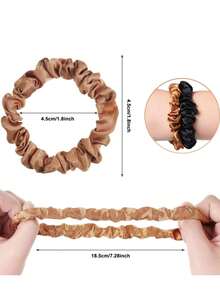 40件組緞面絲緞髮圈,彈性好不緊繃,適用於頭髮束馬尾、無痕束髮帶,時尚髮飾配件,柔軟度超過絲綢 - 彩色 - 查看 4